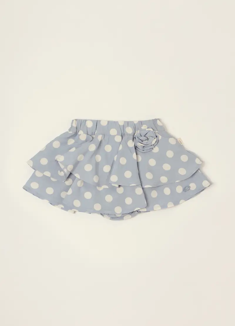 Blukids Gonna Azzurra A Pois Per Neonata, Grigio