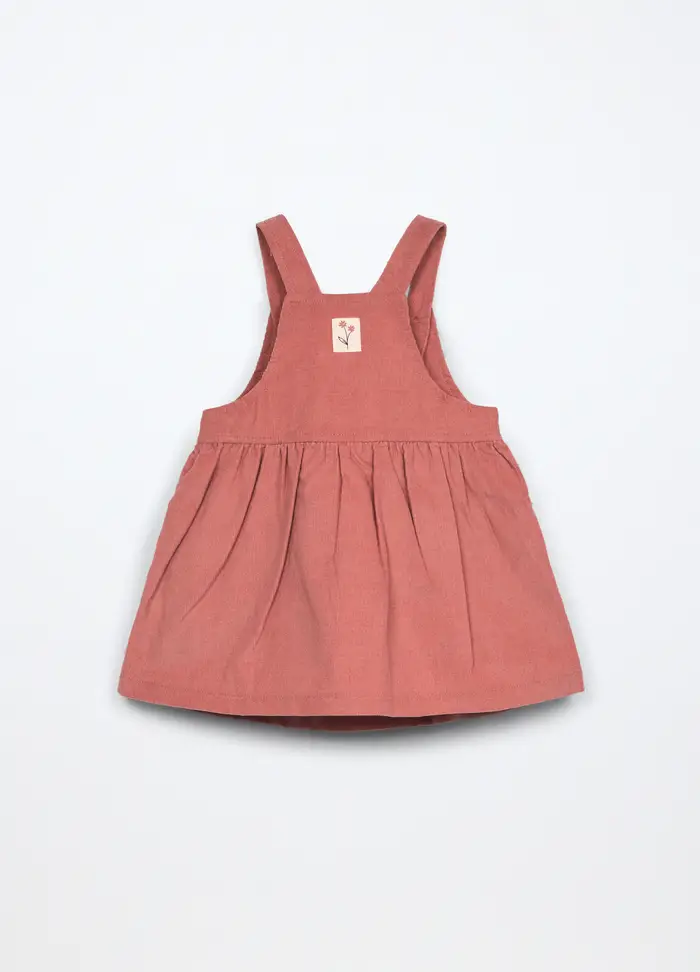 Blukids Gonna Salopette In Velluto A Coste Neonata, Rosa scuro
