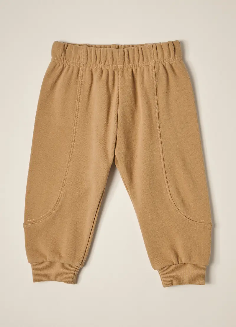 Blukids Jogger In French Terry Di Puro Cotone Iana Neonato, Beige chiaro, Taglia: 6