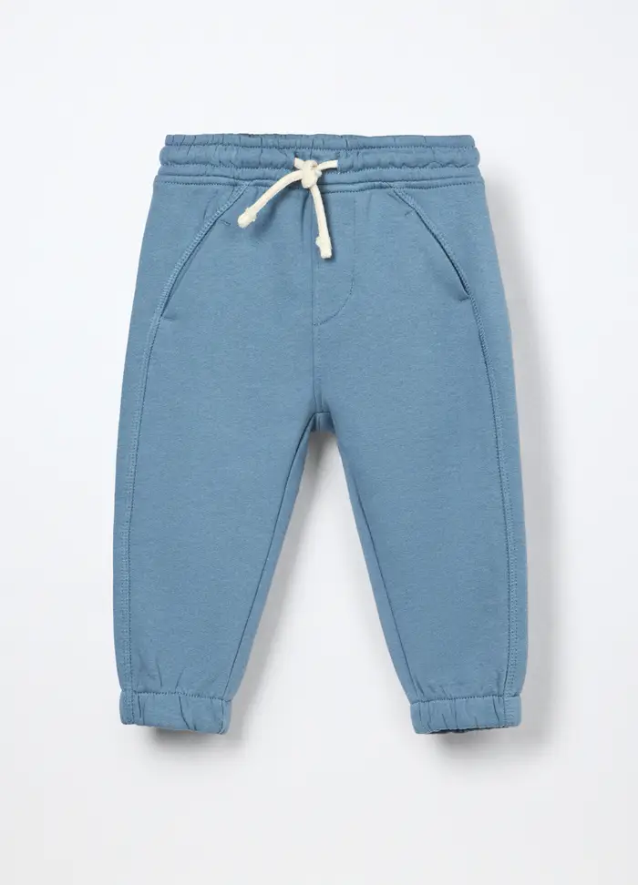 Blukids Jogger In French Terry Di Puro Cotone Neonato, Bambino, Azzurro chiaro