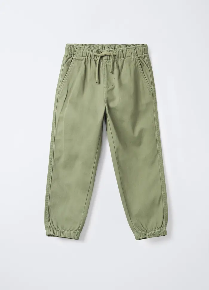 Blukids Jogger In Puro Cotone Relaxed Fit Bambino, Verde chiaro