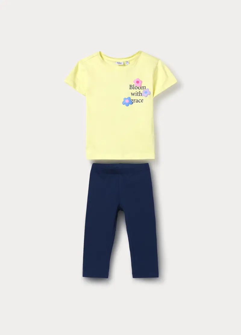 Blukids Jogging Set In Jersey Di Puro Cotone Bambina, Blu Bluette