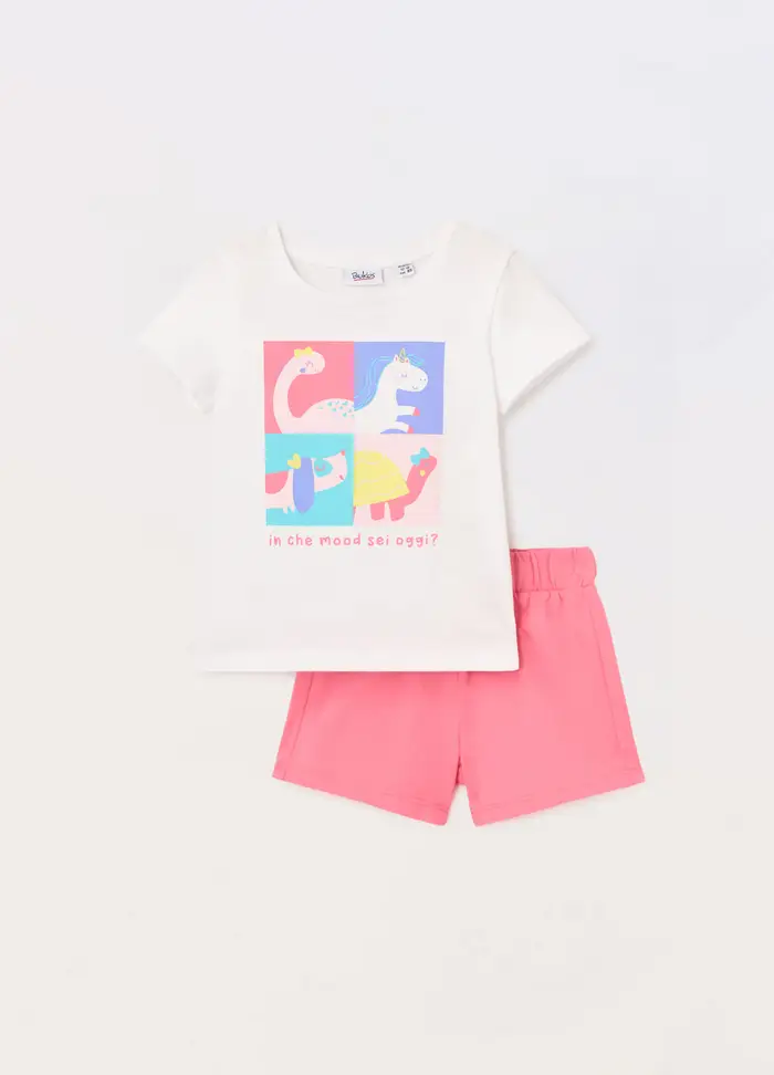 Blukids Jogging Set In Jersey Di Puro Cotone Neonata, Bambina, Bianco
