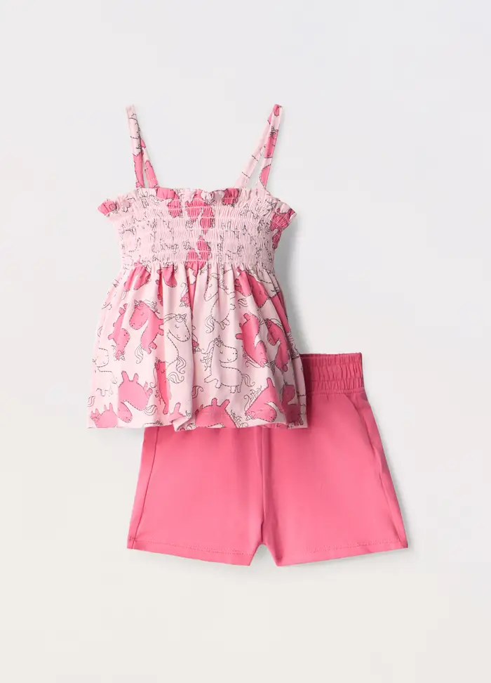 Blukids Jogging Set In Jersey Di Puro Cotone Neonata, Bambina, Rosa scuro