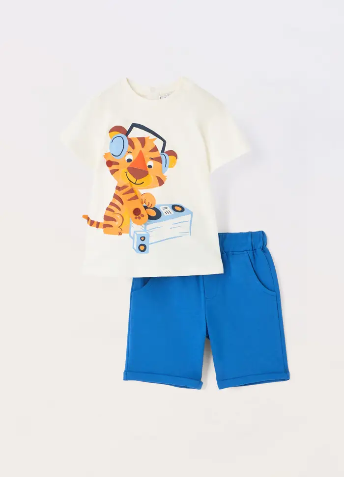Blukids Jogging Set In Jersey Di Puro Cotone Neonato, Bambino, Bianco