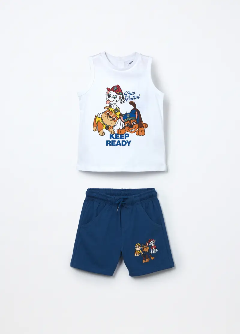 Jogging Set In Jersey Di Puro Cotone Neonato, Bambino, Bianco