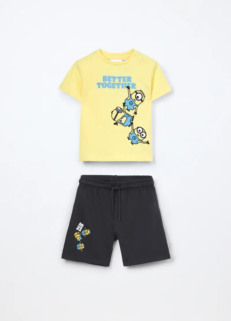 Jogging Set In Jersey Di Puro Cotone Neonato, Bambino, Giallo chiaro