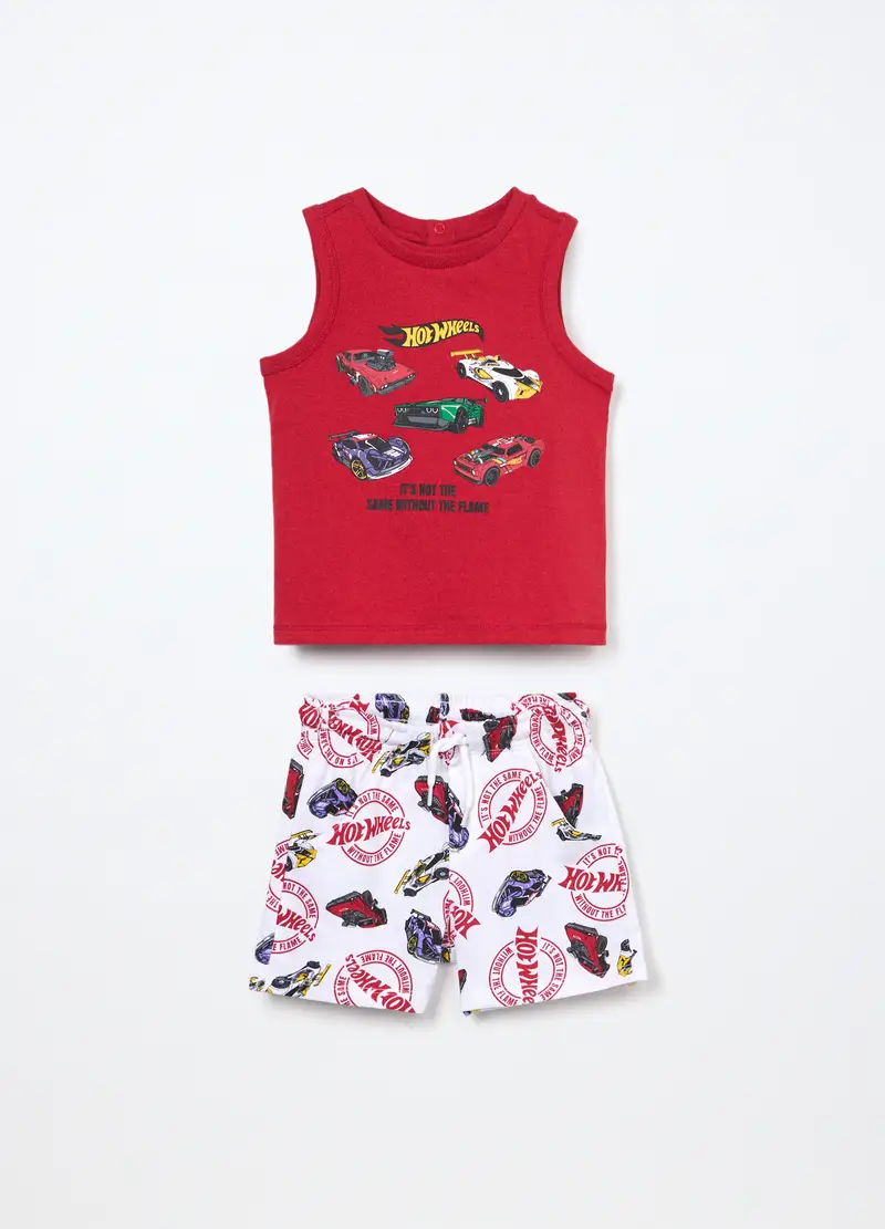 Jogging Set In Jersey Di Puro Cotone Neonato, Bambino, Rosso aragosta
