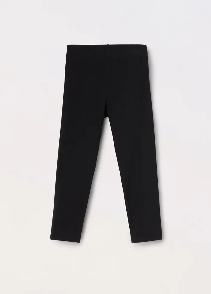 Blukids Leggings Capri In Cotone Stretch Ragazza, Bambina, Nero