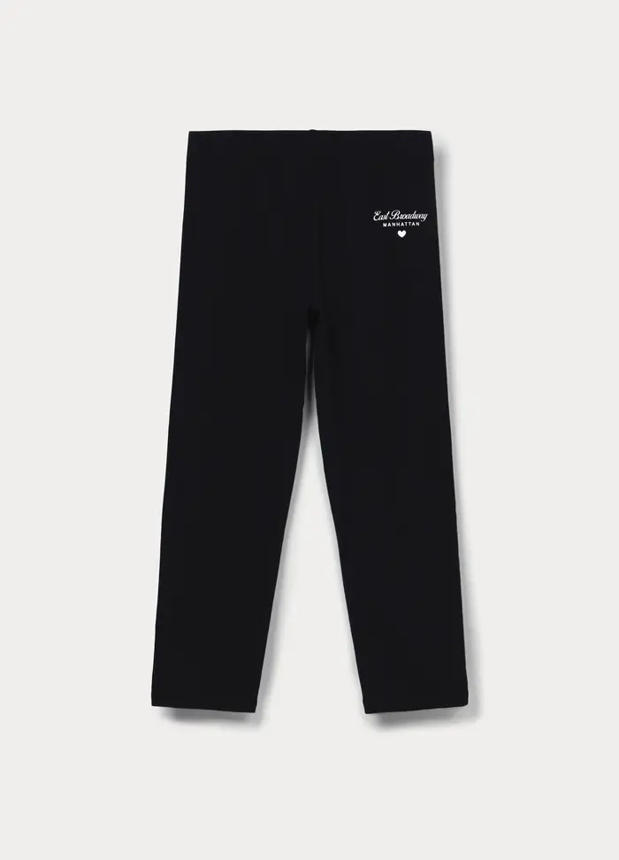 Blukids Leggings Capri Regular Fit In Cotone Stretch Ragazza, Bambina, Nero