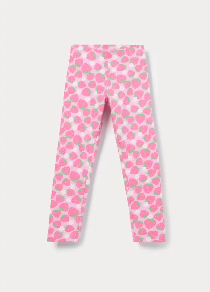 Blukids Leggings In Jersey Di Cotone Stretch Bambina, Rosa
