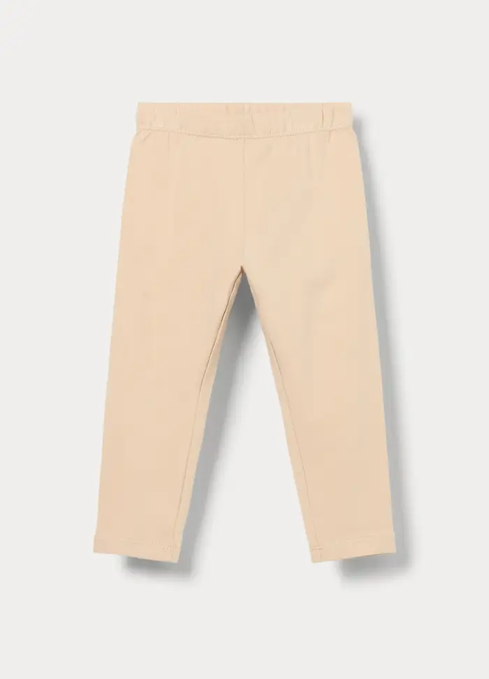 Blukids Leggings In Jersey Di Cotone Stretch Bimba, Bambina, Beige chiaro
