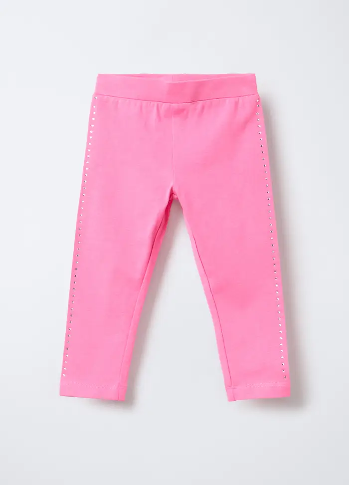 Blukids Leggings In Jersey Di Cotone Stretch Bimba, Bambina, Rosa pastello