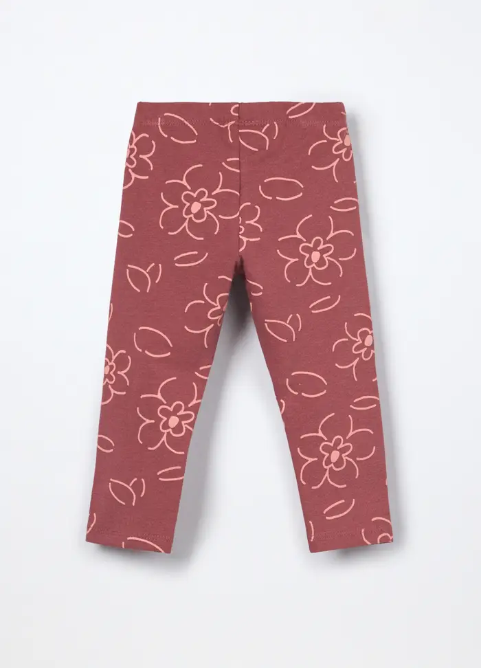 Blukids Leggings In Jersey Di Cotone Stretch Neonata, Bambina, Rosa scuro