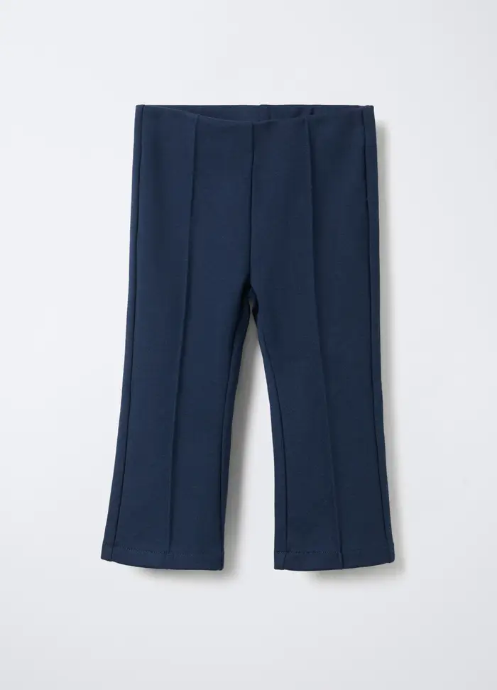 Leggings In Punto Milano Stretch Flare Fit Bimba, Bambina, Blu scuro