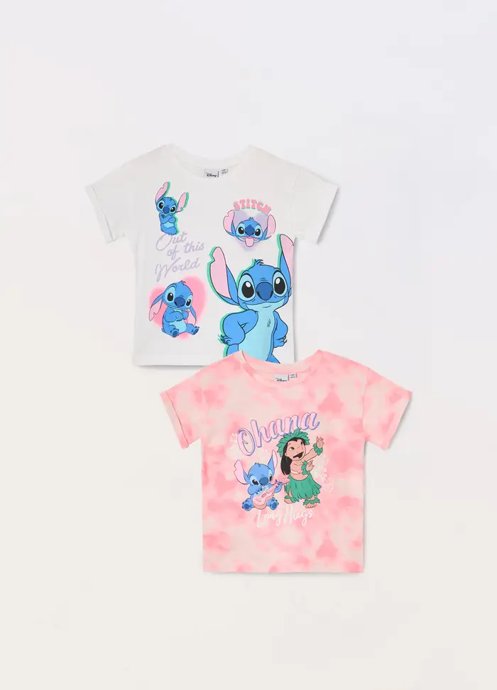 Blukids Pack 2 Top In Jersey Stretch Bambina, Bianco