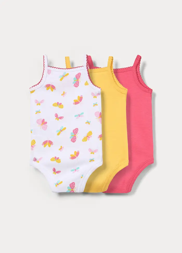 Blukids Pack 3 Body In Costina Di Puro Cotone, Neonata, Rosa chiaro
