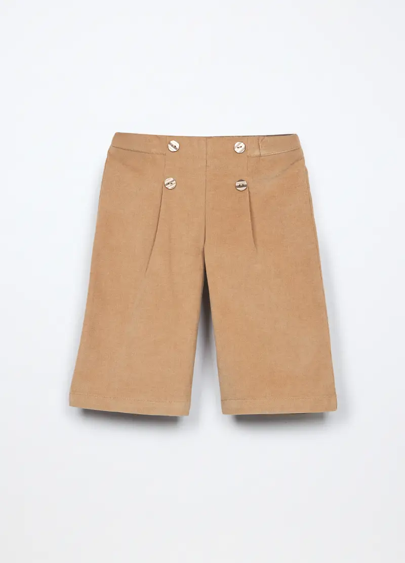 Blukids Pantaloni In Costina Di Cotone Stretch Neonata, Bambina, Beige chiaro