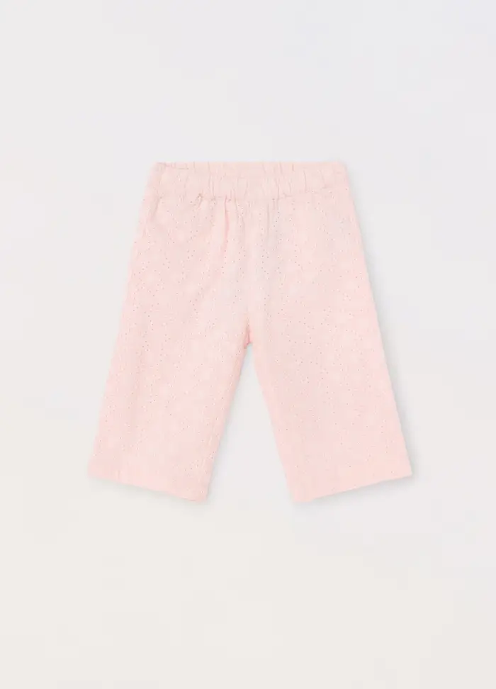 Blukids Pantaloni In Cotone Sangallo Neonata, Bambina, Rosa chiaro