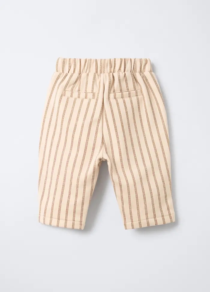 Blukids Pantaloni In Felpa Misto Cotone Neonato, Beige chiaro