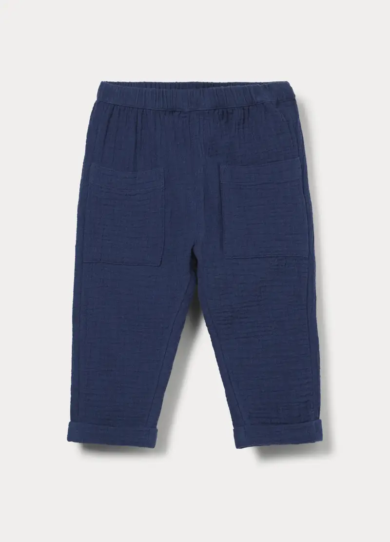 Blukids Pantaloni In Puro Cotone Bimbo, Bambino, Blu scuro