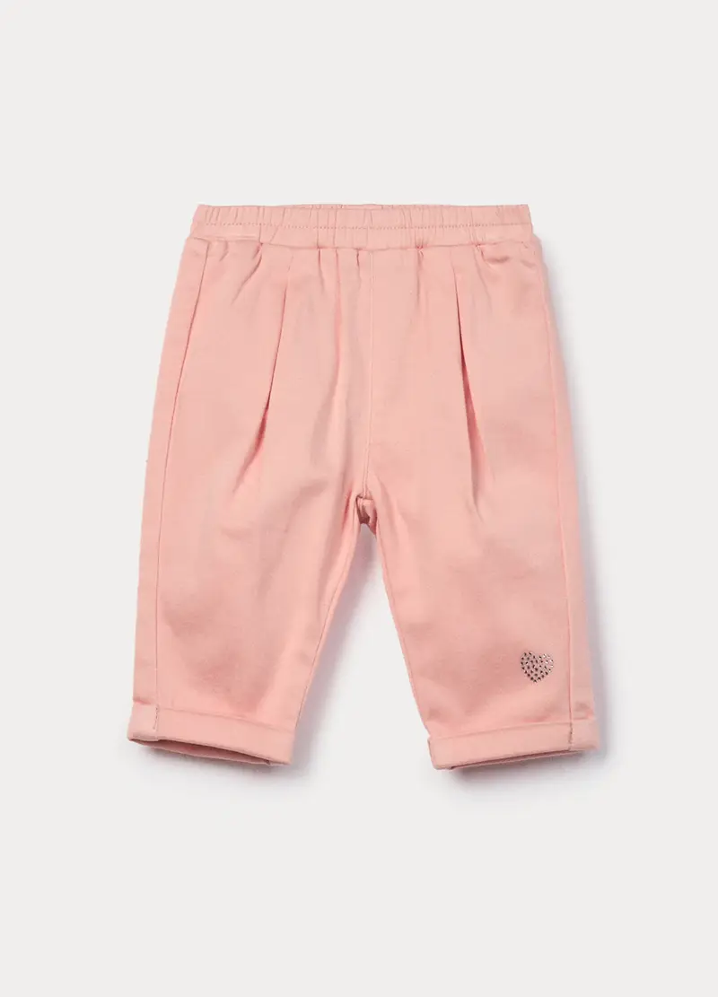 Blukids Pantaloni In Twill Misto Cotone Neonata, Rosa pastello