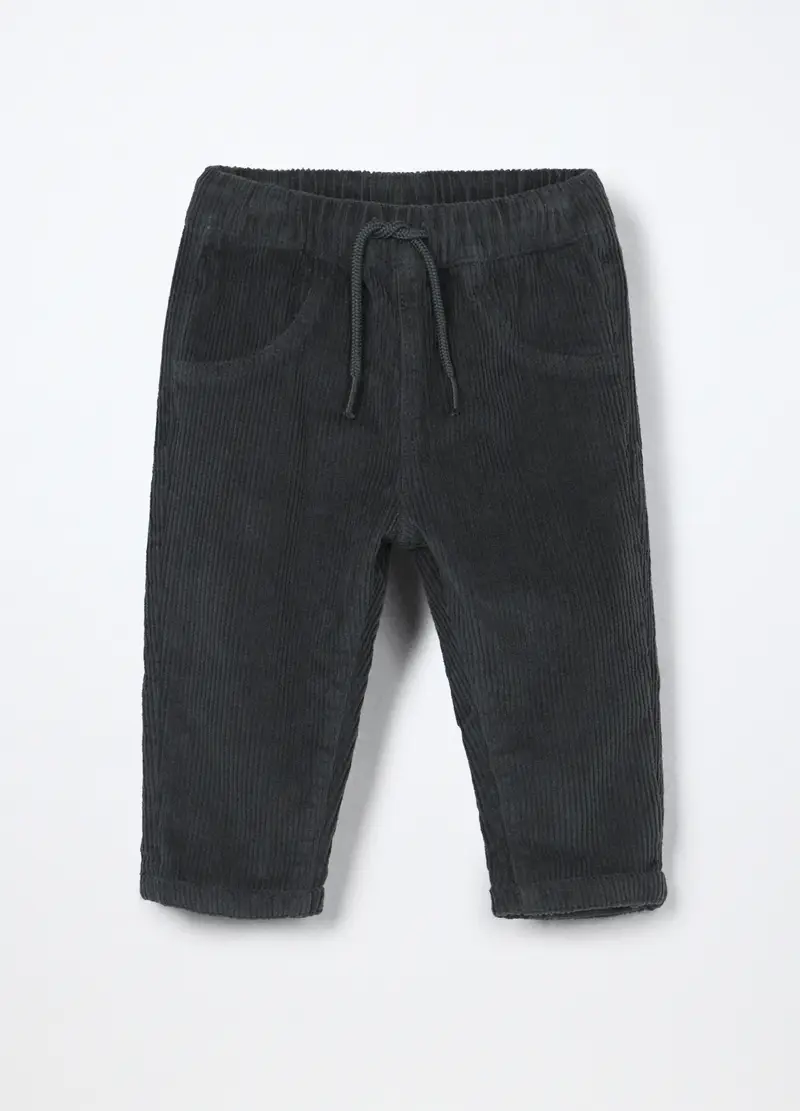Blukids Pantaloni In Velluto A Coste Di Cotone Stretch Neonato, Bambino, Grigio scuro