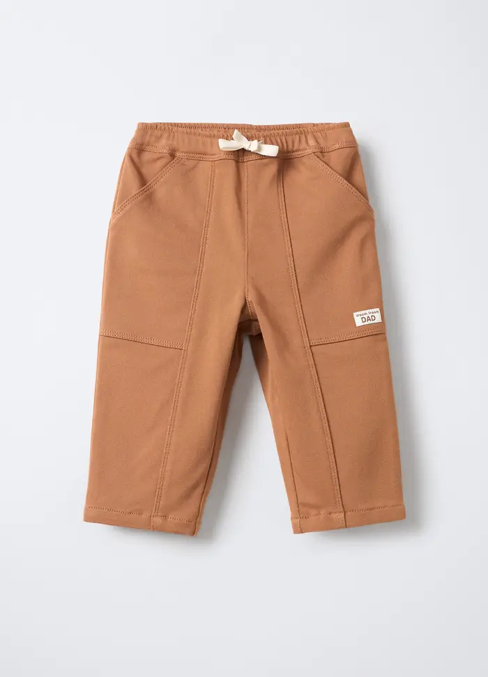 Pantaloni Misto Viscosa Stretch Fit Regular Bimbo, Bambino, Marrone antilope