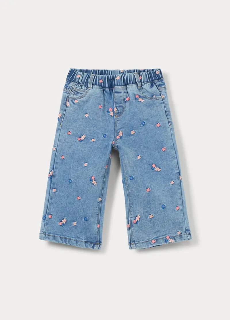Blukids Pantaloni Straight Fit 5 Tasche In Stretch Denim Bimba, Bambina, Azzurro chiaro