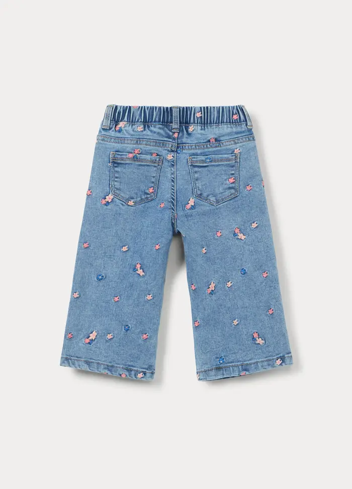 Blukids Pantaloni Straight Fit 5 Tasche In Stretch Denim Bimba, Bambina, Azzurro chiaro