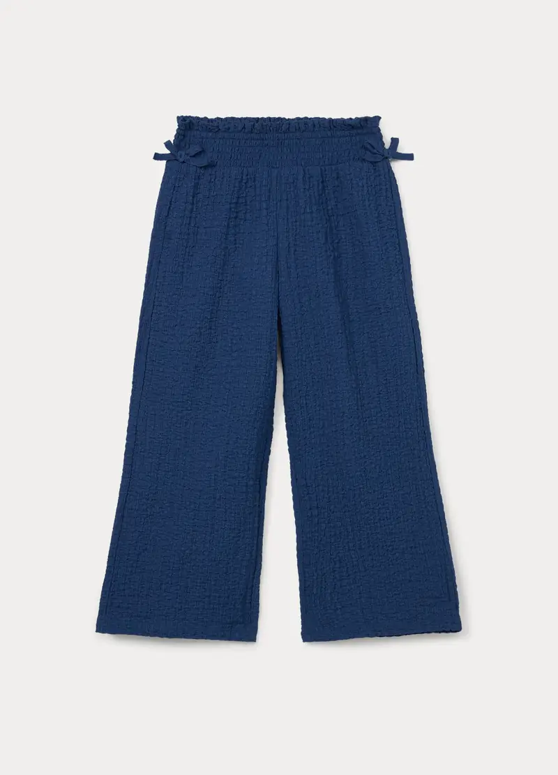 Blukids Pantaloni Wide Leg Bambina, Blu scuro