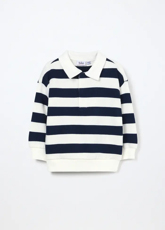 Blukids Polo In French Terry Di Puro Cotone Neonato, Bambino, Bianco