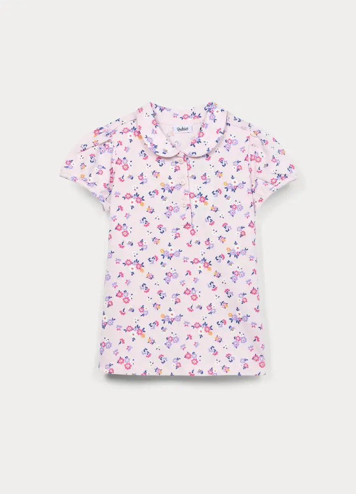 Blukids Polo In Puro Cotone Piquet Bambina, Rosa chiaro