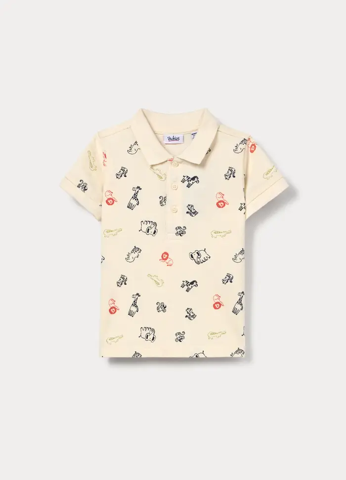 Blukids Polo In Puro Cotone Piquet Bimbo, Bambino, Bianco avorio