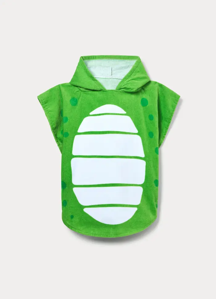 Blukids Poncho In Spugna Di Puro Cotone, Neonato, Verde foglia, U