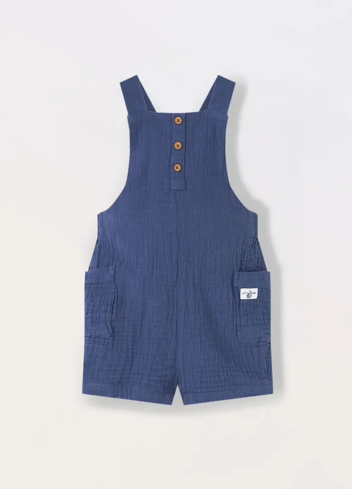 Blukids Salopette In Puro Cotone Neonato, Bambino, Blu Bluette