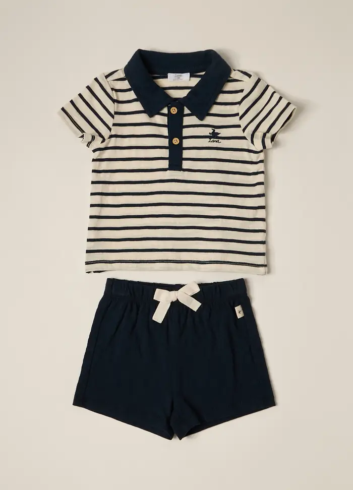 Blukids Set In Jersey Di Puro Cotone Iana Neonato, Blu scuro