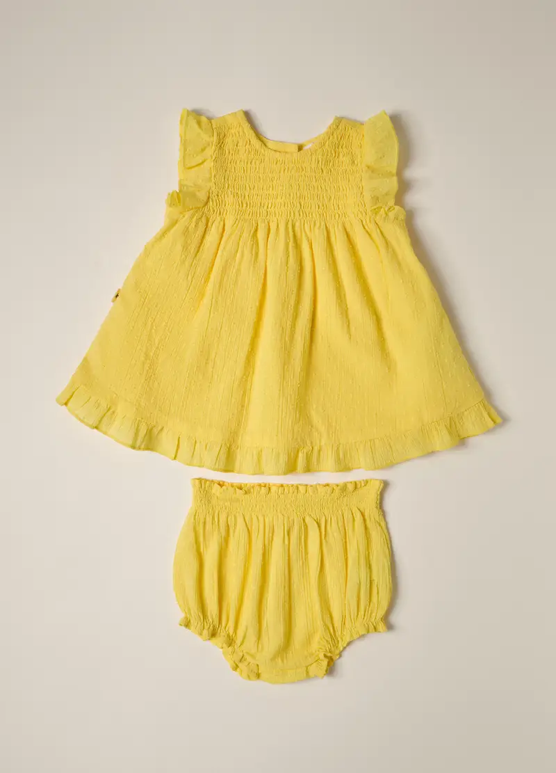 Blukids Set In Puro Cotone Iana Neonata, Giallo limone, Taglia: 3