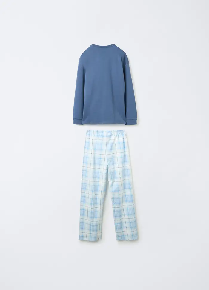 Blukids Set Pigiama Lungo In Interlock Di Puro Cotone Ragazza, Bambina, Azzurro chiaro