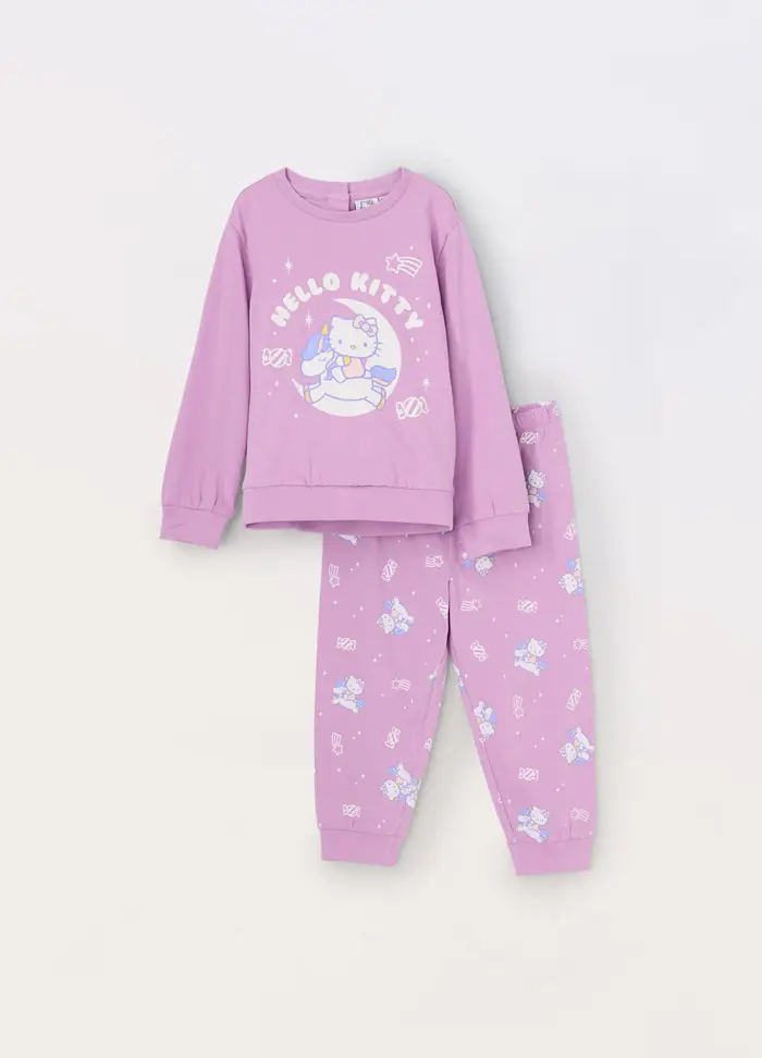 Blukids Set Pigiama Lungo In Puro Cotone Neonata, Viola lilla