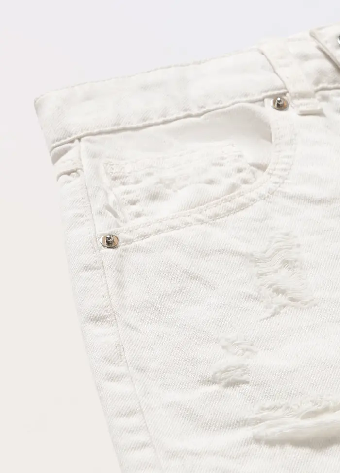 Blukids Shorts In Denim Di Cotone Ragazzo, Bambino, Bianco