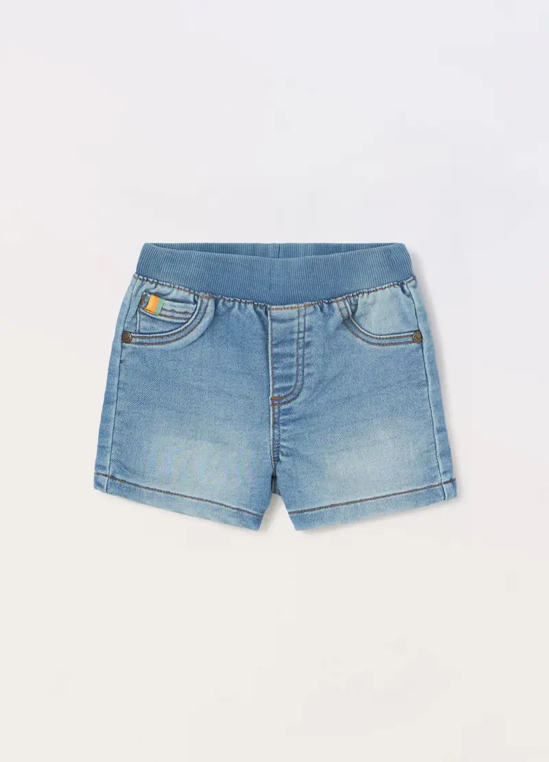 Blukids Shorts In French Terry Denim Neonato, Blu denim, Taglia: 1-3