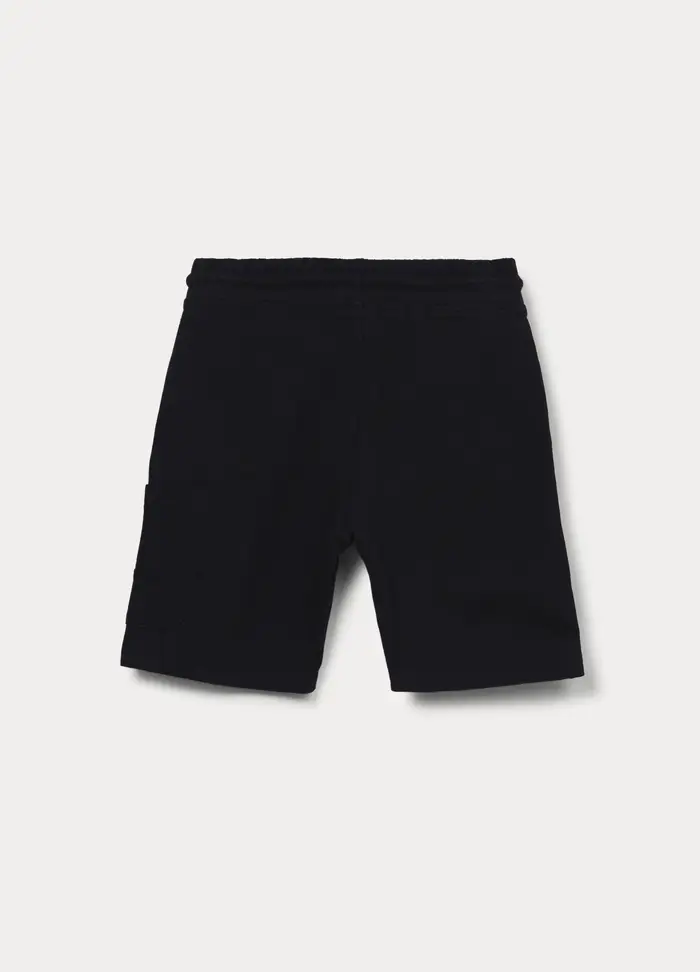 Blukids Shorts In French Terry Di Puro Cotone Bambino, Nero