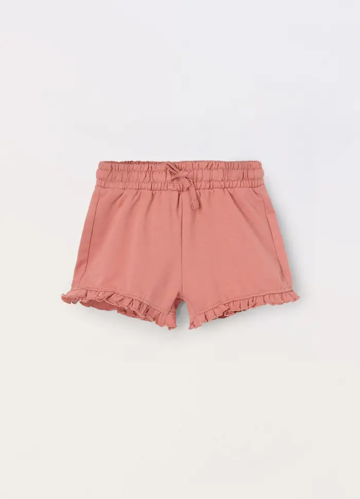 Blukids Shorts In French Terry Di Puro Cotone Neonata, Bambina, Marrone khaki