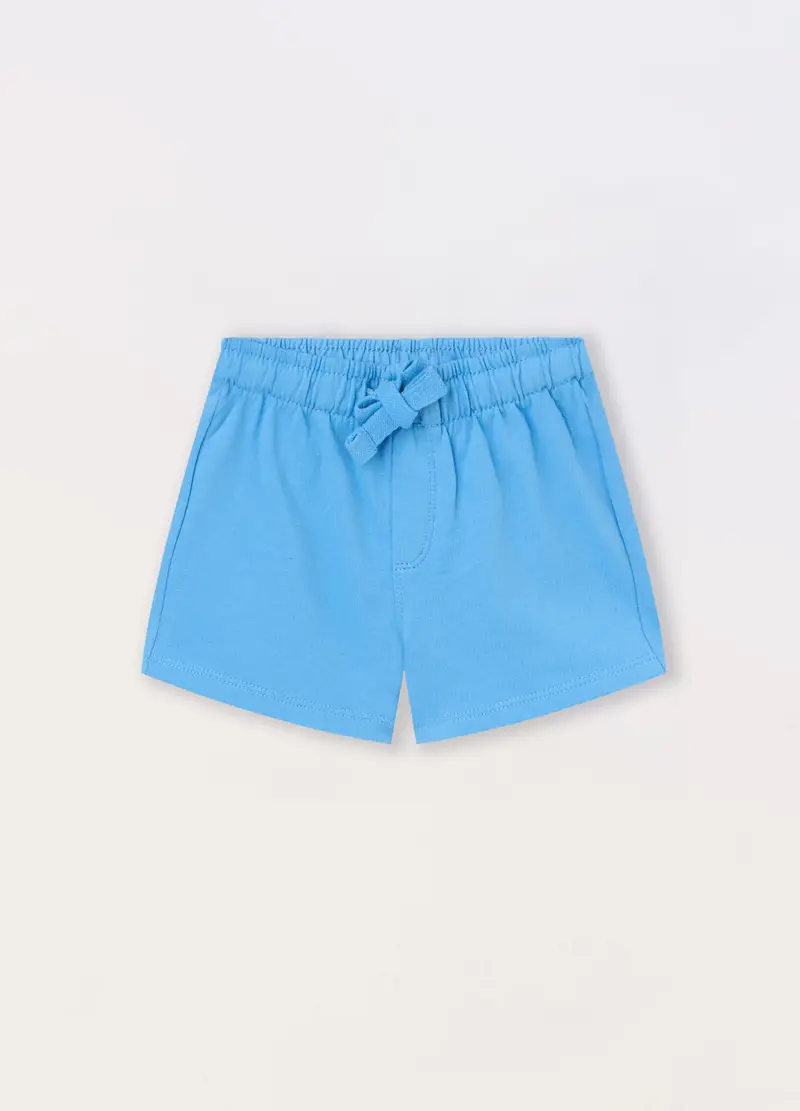 Blukids, Shorts In French Terry Di Puro Cotone Neonato, Bambino, Azzurro cielo, Taglia: 9-12