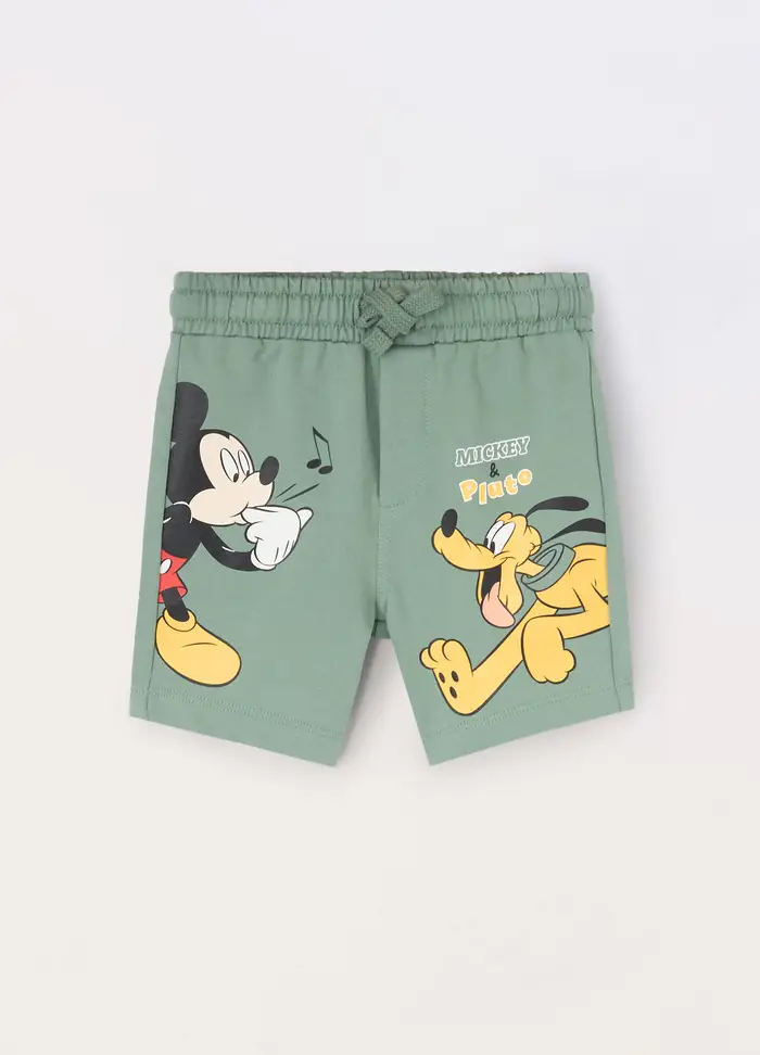 Blukids Shorts In French Terry Di Puro Cotone Neonato, Bambino, Verde chiaro