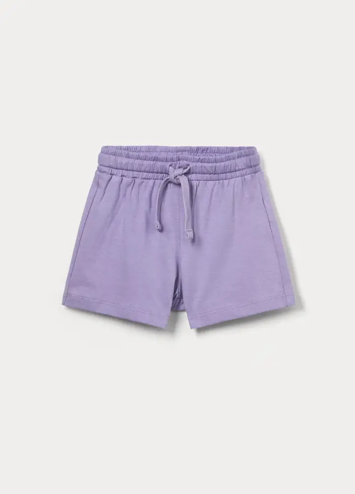 Blukids Shorts In Jersey Di Puro Cotone Bambina, Viola lilla
