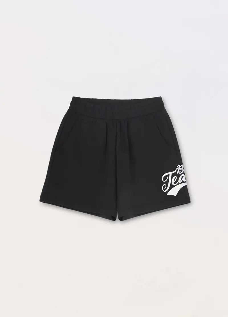 Blukids Shorts In Misto Cotone Ragazza, Bambina, Nero