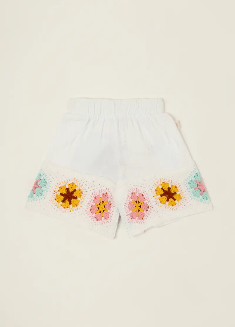 Blukids Shorts In Puro Cotone Iana, Neonata, Bianco