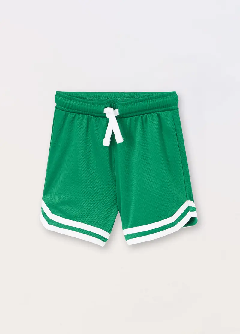 Blukids, Shorts In Tessuto Mesh Neonato, Bambino, Verde foglia, Taglia: 9-12